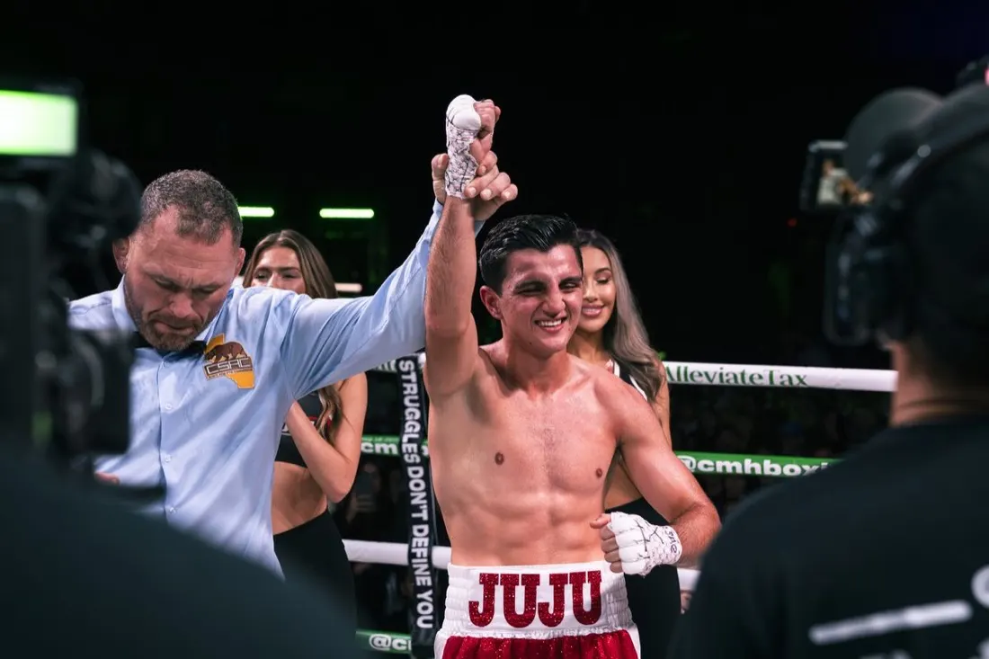 Julius Ballo celebrates a win at SD Fight Night