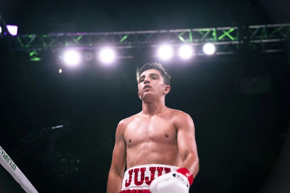 Julius Ballo in the ring under the lights